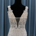 Crystal design gorgeous lace mermaid wedding dress bridal